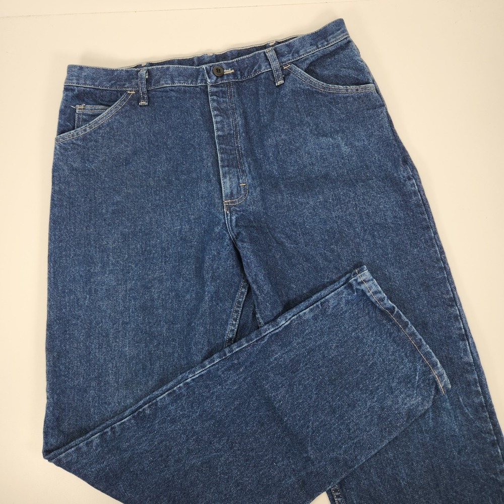 Bulwark FR Jeans Fire Resistant Mens Size 38X34 Dark Wash Straight Leg